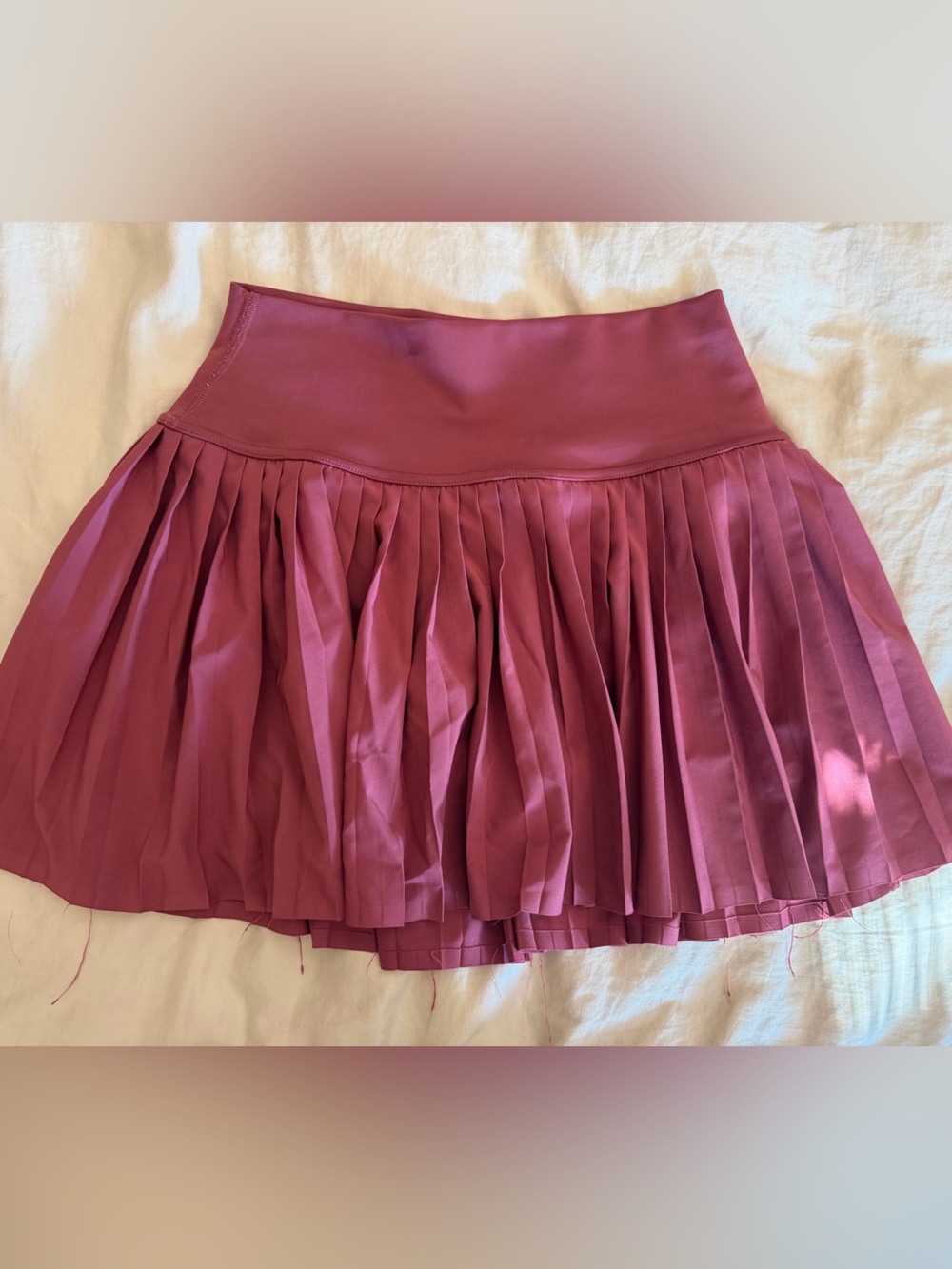 ALO Yoga Pleated Mini Skirt in Dusty Rose Mauve